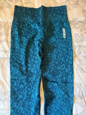 Gymshark XS Teal Animal-Print Leggings